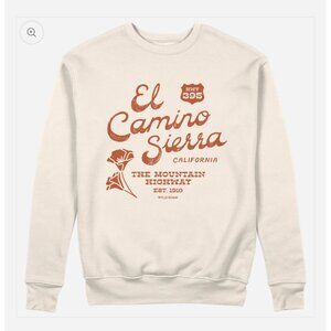 WYLDE & ROAM El Camino Sierra Mountain Highway 395 Crewneck, Vintage White SZ M
